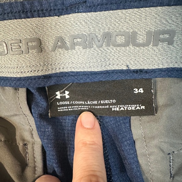 Lot of 2 Under Armour Mens Golf Shorts Size 34 Blue Grey HeatGear Loose 1272358 - Picture 3 of 13